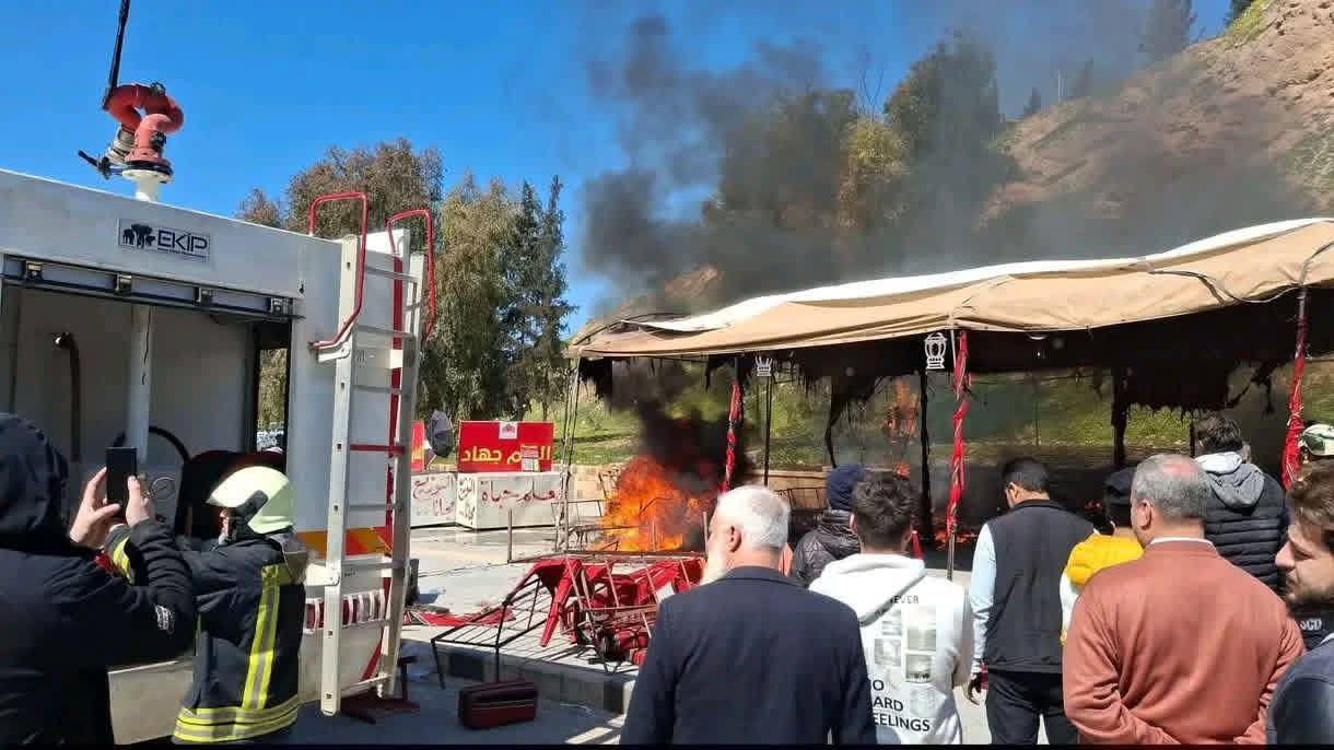 ???? ⭕ #حماة: حريق في الخيمة الرمضانية!