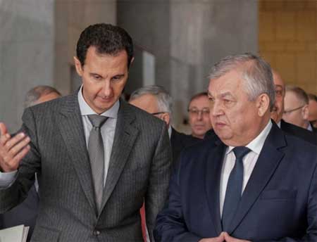 الرئيس الأسد يستقبل المبعوث الخاص للرئيس الروسي فلاديمير بوتين الى سورية