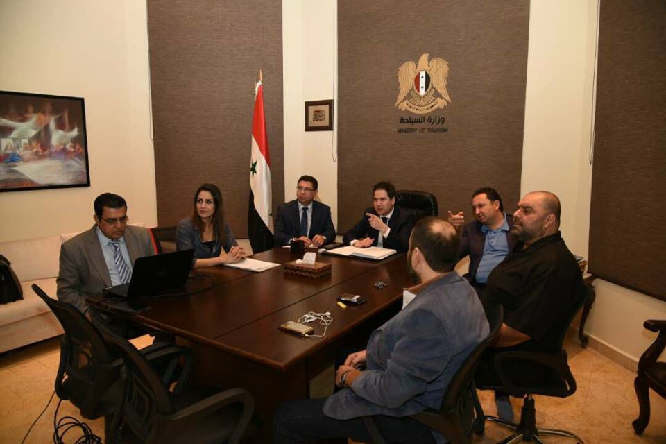 وزير السياحة المهندس بشر يازجي يجتمع مع شركة افينابالادا الروسية ويستعرض عدداً من المشاريع الاستثمارية الإستراتيجية 